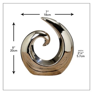 Sculpture d'objet de table élégante en argent Accent moderne créatif pour bureau ou présentoir de salon élégant - Product Image 3