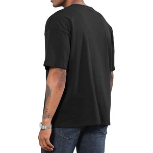 T-shirt décontracté pour homme, 100% coton, coupe ample, confortable, doux, respirant, anti-rides, séchage rapide, tissu jersey 220g - Product Image 5
