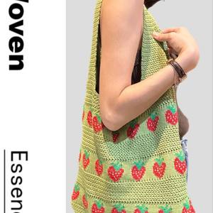 Bolso de Hombro de Ganchillo para Mujer, Gran Capacidad, Otoño e Invierno, Diseño Popular de Fresas, Venta al Por Mayor - Product Image 5