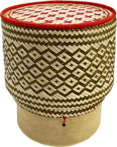 ตะกร้าเสิร์ฟข้าวเหนียวทำมือจากไม้ไผ่ธรรมชาติ 100% |   ภาชนะใส่อาหารทอมือแท้พร้อมฝาปิด สำหรับร้านอาหารและตกแต่งบ้าน - Product Image 1