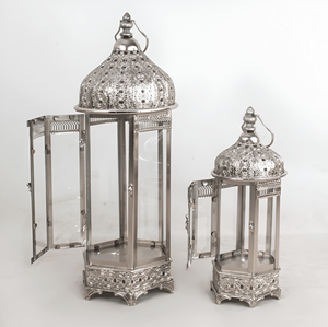Royal <b>Silver</b> Handcrafted Metal Candle <b>Lantern</b> For Home Decoration in Wholesale Price - Product Image 5