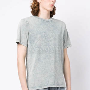 Camisetas de lavado ácido de manga corta de alta calidad para hombre, camisetas de lavado ácido con impresión de logotipo personalizado - Product Image 3