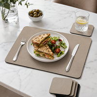 Set de table/sous-plat carré en cuir synthétique écologique moderne de luxe, imperméable, pour la décoration de la salle à manger