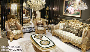 Magnificence Double Ensemble de Canapé Sculpté pour Salon Indien Fait à la Main Luxueux Ensemble de Canapé Meilleur Haut de Gamme Sculpté Blanc Or Pol - Product Image 4