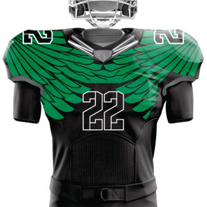 Uniforme de fútbol americano verde y negro personalizado para hombre, conjunto de ropa deportiva de sarga transpirable y duradera, manga corta, nombre del jugador - Product Image 2