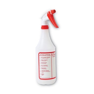 Boardwalk HDPE 32 Oz. <b>Trigger</b> <b>Spray</b> <b>Bottles</b> Clear/Red in Pack of 3 for Commercial Cleaners - Product Image 2