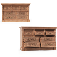Vente en gros Premium Brisbane en bois d'acajou sculpté à la main Commode de chambre à coucher à 7 tiroirs avec des promesses de construction robustes d'Indonésie