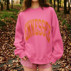 เสื้อสเวตเตอร์สวมหัวคอเต่าผ้าฝ้ายนุ่มโอเวอร์ไซส์สำหรับผู้หญิงเสื้อสเวตเตอร์สวมหัวคอกลมผ้าฟลีซปักลายสำหรับฤดูหนาวมีโลโก้ด้านหน้า - Product Image 3
