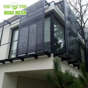 Bảng điều khiển đơn trang trí hoa chạm khắc màn hình lưới nhôm đục lỗ để xây dựng mặt tiền với dịch vụ hàn và đục lỗ - Product Image 5