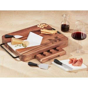 Tabla de Queso Moderna de Madera y Mármol |   Plato para Cortar, Picar y Servir Hecho a Mano para Cocina y Comedor - Product Image 2