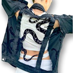 Chaqueta Vaquera Extra Grande de Moda para Mujer, Impermeable, Reversible, Transpirable, 100% Algodón, Mangas Largas, Estilo Casual, Chaqueta de Invierno - Product Image 3