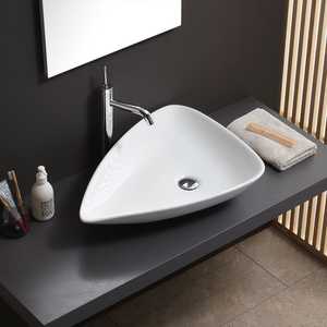 Lavabo en céramique de forme goutte d'eau au design moderne - Product Image 1