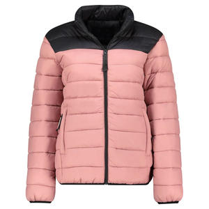 Vêtements d'extérieur de qualité supérieure poignets élastiques femmes veste à glissière bouffante veste élégante à col montant coupe-vent avec patchs personnalisés - Product Image 2