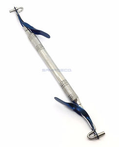 Transporteur d'amalgames dentaires Double extrémité-poignées régulières/grandes bleues Instruments chirurgicaux en acier inoxydable CE - Product Image 2