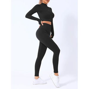 Conjuntos de fitness, sujetador deportivo sin costuras y leggings de cintura alta, elásticos, transpirables, ligeros, ropa deportiva para mujer - Product Image 5
