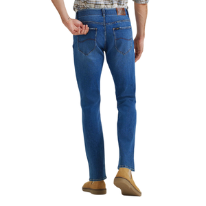 Pantalones vaqueros de cristal con bordado alto de movimiento extremo para hombre, informales, rectos, cónicos, cómodos, estilo flexible, ligeros, medianos, Vaqueros oscuros - Product Image 2