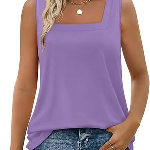 Débardeurs sans manches pour femmes 2025 été Blouses décontractées t-shirts graphiques coupe ample col rond vacances tenues chemises - Product Image 5