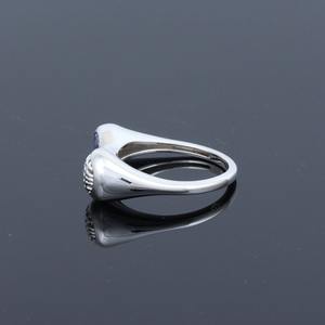 Anillo de Boda Artesanal de Plata de Ley 925 para Mujer con Tanzanita Azul, Diseño de Doble Elemento con Rejilla Texturizada en Forma de Lágrima, Estilo Étnico Moderno - Product Image 3