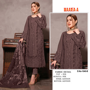 Meilleur Tissu Nouveau Design Georgette Broderie Travail Salwar Kameez Avec Dupatta Indien Exportateur Et Fournisseur - Product Image 2