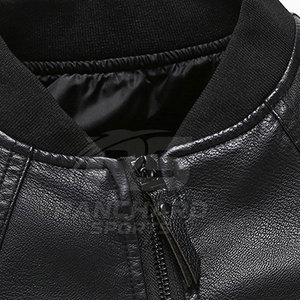 Chaqueta de Cuero de Talla Grande al por Mayor, Chaqueta de Cuero para Uso en Exteriores, Chaqueta de Cuero con Cuello Alto para Hombre - Product Image 6