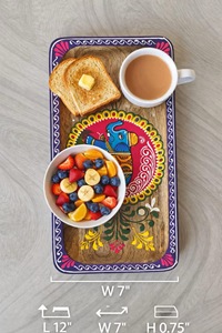 Plateau de service en bois MDF avec revêtement émaillé, design élégant, pour hôtels et restaurants, ustensiles de cuisine, plateau de table, haute qualité - Product Image 4