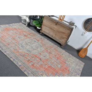 Vintage 5X9,3 pies naranja Beige lana tejido plano alfombra diseño de retazos turcos para la decoración de la sala de estar con respaldo de látex - Product Image 4