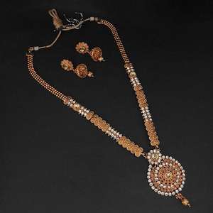 Kriaa <b>Fine</b> <b>Jewelry</b> <b>Set</b> Gold-Plated Necklace with White Austrian Stone 1109860B - Product Image 1