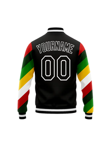 Veste de baseball personnalisée en laine 100% avec capuche brodée sur mesure, tenue de sport, taille plus pour hommes, devant - Product Image 2