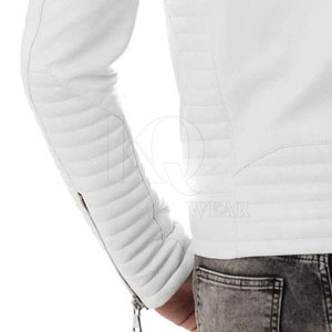 Veste en cuir pour homme grande taille en gros, utilisation en extérieur, réversible, respirante, col montant, logo frontal, nouveau design - Product Image 6