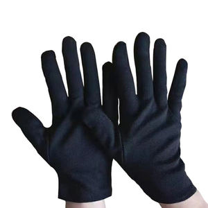 Gants de fitness en coton noir pur à 100% avec logo personnalisé, gants élégants pour bijoux de robe - Product Image 6
