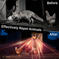 Répulsif solaire pour animaux avec capteur de mouvement PIR et lumières LED ambre effet feu de camp, étanche IP44 pour le contrôle des animaux en extérieur