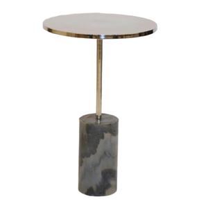 โต๊ะกาแฟหินอ่อนหรูหราทันสมัยพร้อมศิลปะเหล็กโต๊ะข้างโบราณโบราณสำหรับห้องนั่งเล่นที่บ้าน - Product Image 1