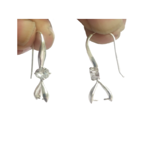 Earwire a rayas de plata de ley, hallazgos de earwire artesanales, hallazgos de pendientes para la fabricación de joyas DIY - Product Image 2