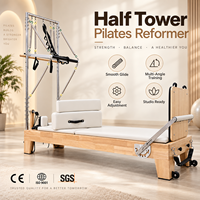 Reformer Pilates Haut de Gamme Commercial en Bois de Chêne Portable et Réglable pour Renforcement Corporel et Équipement de Yoga et de Gymnastique pour Studio à Domicile