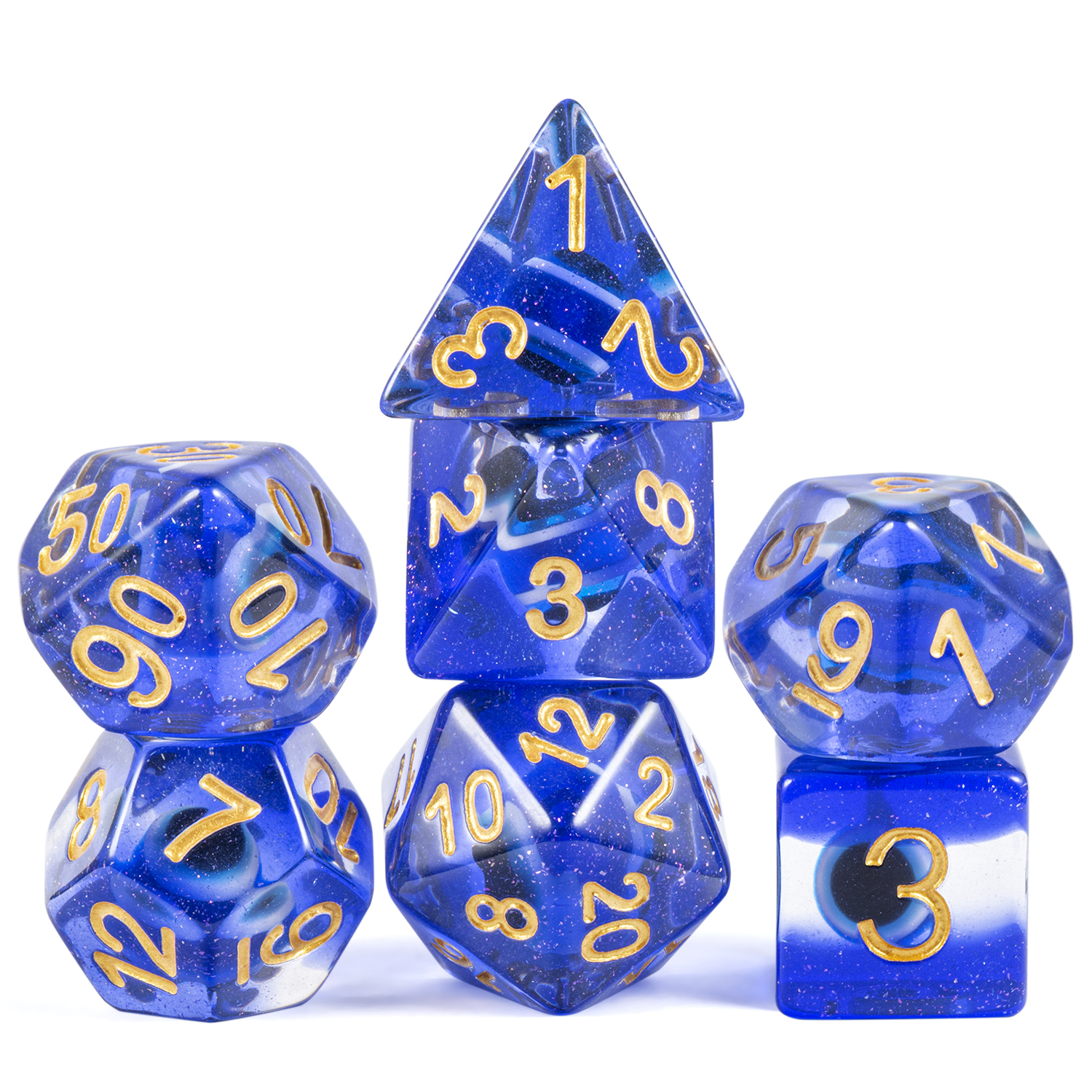 Лидер продаж, набор синих полимерных игральных костей D & D 7 шт., набор многогранных костей dnd для подземей и драконов DND, ролевые игры и настольные игры