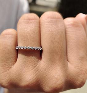 Anillo de boda con diamante cultivado en laboratorio de corte redondo de 0.50 quilates con engaste de púas para mujer, en oro de 10K/14K/18K /PT950 /S925 - Product Image 4