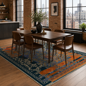 <b>Rug</b> Weavers RW7119 Heriz Indigo Traditional Washable <b>Rug</b> Dropshipping Wholesale Washable Chenille 10 Sizes - Product Image 5