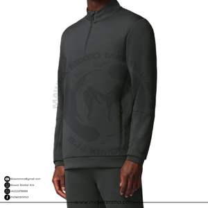 Sweat-shirt à fermeture éclair sur le côté, unisexe, de haute qualité, respirant, pour l'extérieur, en polaire, avec logo personnalisé brodé, OEM, vente en gros - Product Image 2