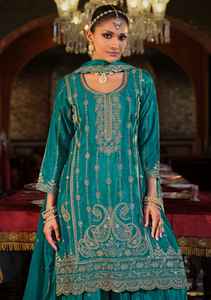 Vêtements de mariage Chinon avec broderie Salwar Costume Fabricant et fournisseur de Surat au taux le plus bas - Product Image 4