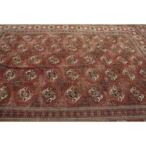 Alfombra Turca Vintage Extra Grande de 9.3x13.4 pies con Diseño de Plantas y Árboles Rojos, en Lana, con Diseño de Patchwork y Base de Látex - Product Image 4