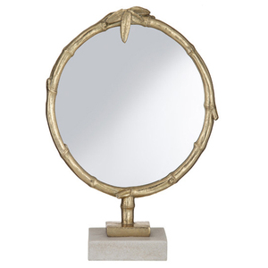 Espejo de Maquillaje de Metal para Mujer, Espejo de Mesa Decorativo Vintage para Dormitorio, Espejo de Vanidad Redondo con Aumento, Estilo Retro - Product Image 1