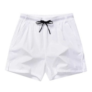 2025 Summer High Waist <b>Men's</b> Casual Swim <b>Shorts</b> New Design Solid Pattern 100% Cotton <b>Knee</b> <b>Length</b> Surf Beach <b>Shorts</b> - Product Image 3