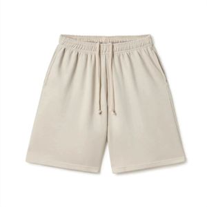 Short athlétique unisexe en tissu polaire respirant beige à séchage rapide pour fitness, yoga et course à pied - Product Image 1