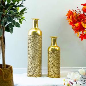 Luxury Metal Floor <b>Vase</b> for Home Decoration Bottles Design for Farmhouse Garden <b>Gold</b> Plated Metal Flower <b>Vase</b> and Pots - Product Image 3