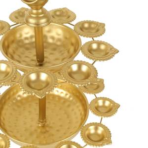 ขาตั้งโลหะ2ชั้นสำหรับงานเทศกาลดิยาอูร์ลีของตกแต่งบ้านสำนักงาน - Product Image 4