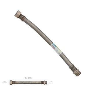 Tubo Flessibile in Acciaio Inossidabile Termo Maschio 1/2" - Femmina 1/2" Lunghezza 300 mm - Product Image 1