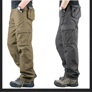 Trendy Saleh Enterprises Men Spandex Cotton Canvas Cargo Pants Drawstring Closure <b>Summer</b> Relax Fit Baggy Utility <b>Trousers</b> - Product Image 3