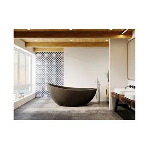 बिक्री के लिए प्राकृतिक पत्थर टेराज़ो बाथटब उच्च गुणवत्ता वाले इनडोर बाथटब