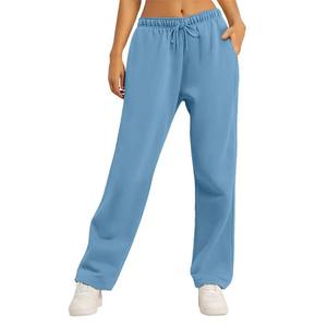 Pantalon décontracté d'hiver pour femme, coupe droite ample, en tissu polaire respirant avec taille élastique (Spandex/Polyester) – Vente en gros - Product Image 6
