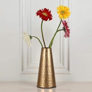 Handcrafted Hammered Metal Flower <b>Vase</b> <b>Unique</b> Texture, Elegant Design Perfect for Fresh or Faux Blooms, - Product Image 1